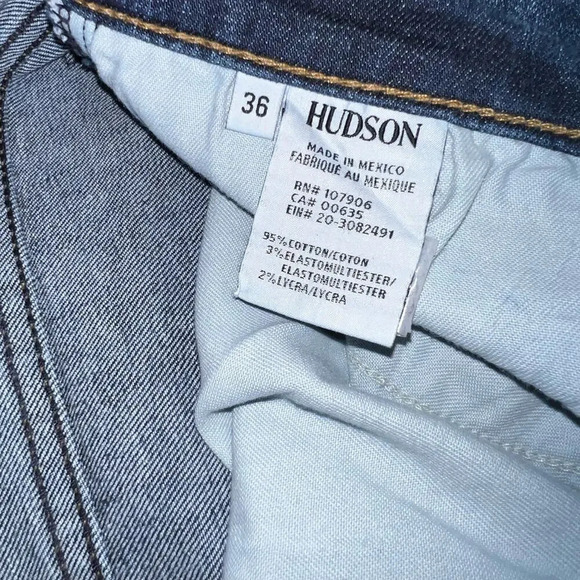 Hudson men’s 36 Byron 5pocket straight leg zip fly stretch,medium wash Jean - Picture 10 of 10